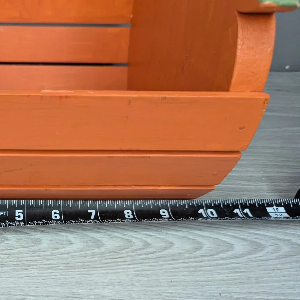 Festive Painted Pumpkin Shaped Wooden Crate/Box Decor
